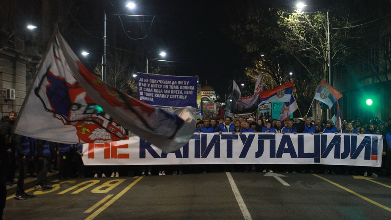 BELGRAD - Sırbistan'da "Fransız-Alman Planı" karşıtı gösteri düzenlendi