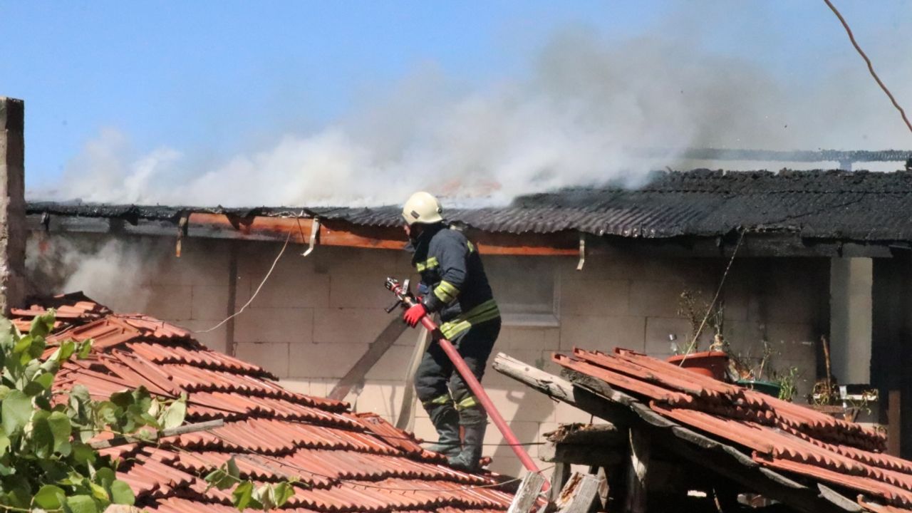 Bolu'da evde çıkan yangında dumandan etkilenen anne ve oğlu tedaviye alındı