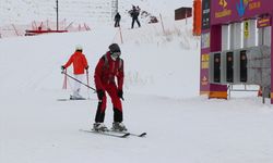 Palandöken Kayak Merkezinde hafta sonu yoğunluğu yaşandı