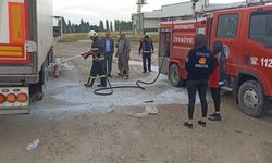 Amasya'da seyir halindeki tırın dorsesinde yangın sonucu hasar oluştu