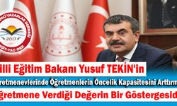 Bakan Yusuf TEKİNin Öğretmenevinde Öğretmenlerin Öncelik Kapasitesini Arttırması Öğretmene Verdiği Değerin Göstergesidir