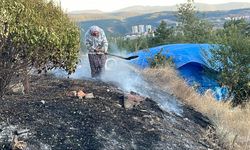 Karabük'te otluk alanda çıkan yangında garaj ve baraka zarar gördü