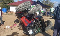 Tokat'ta devrilen traktörün  sürücü hayatını kaybetti
