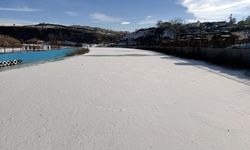 Ardahan, Kars ile Ağrı'da soğuk hava nehir ve gölleri dondurdu
