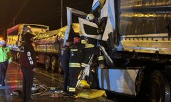 Konya'da 4 tırın karıştığı zincirleme trafik kazasında 1 kişi öldü
