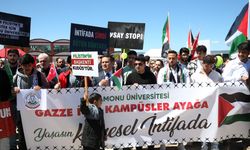 Kastamonu Üniversitesi öğrencileri İsrail'in Gazze saldırılarına karşı yürüdü