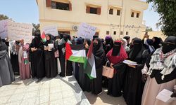 Libya'daki Trablus Üniversitesi öğrencileri Gazze’ye destek gösterisi düzenledi