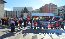 Erzurum'da sağlık çalışanları, dondurucu soğukta Gazze için yürüdü