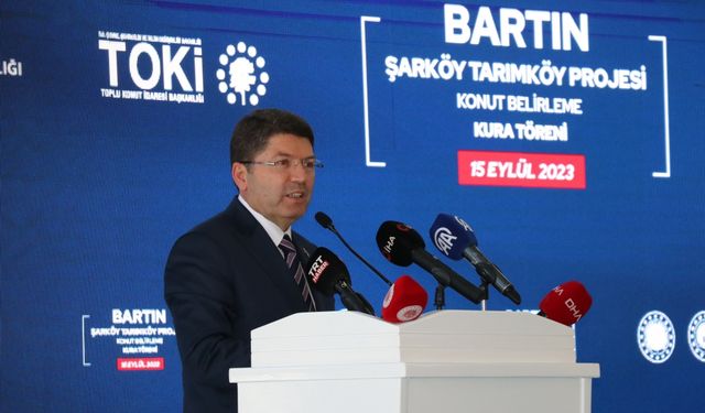 Adalet Bakanı Tunç, Bartın Şarköy Tarım Konutları kura törenine katıldı: