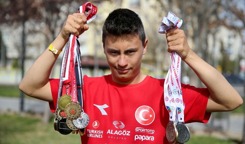 Down sendromlu rekortmen atlet Muhammet Eren Uysal, yeni başarılar peşinde