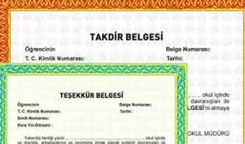 Takdir ve Teşekkür Belgesi İçin Neler Gerekir? 2023-2024 Başarı Şartları